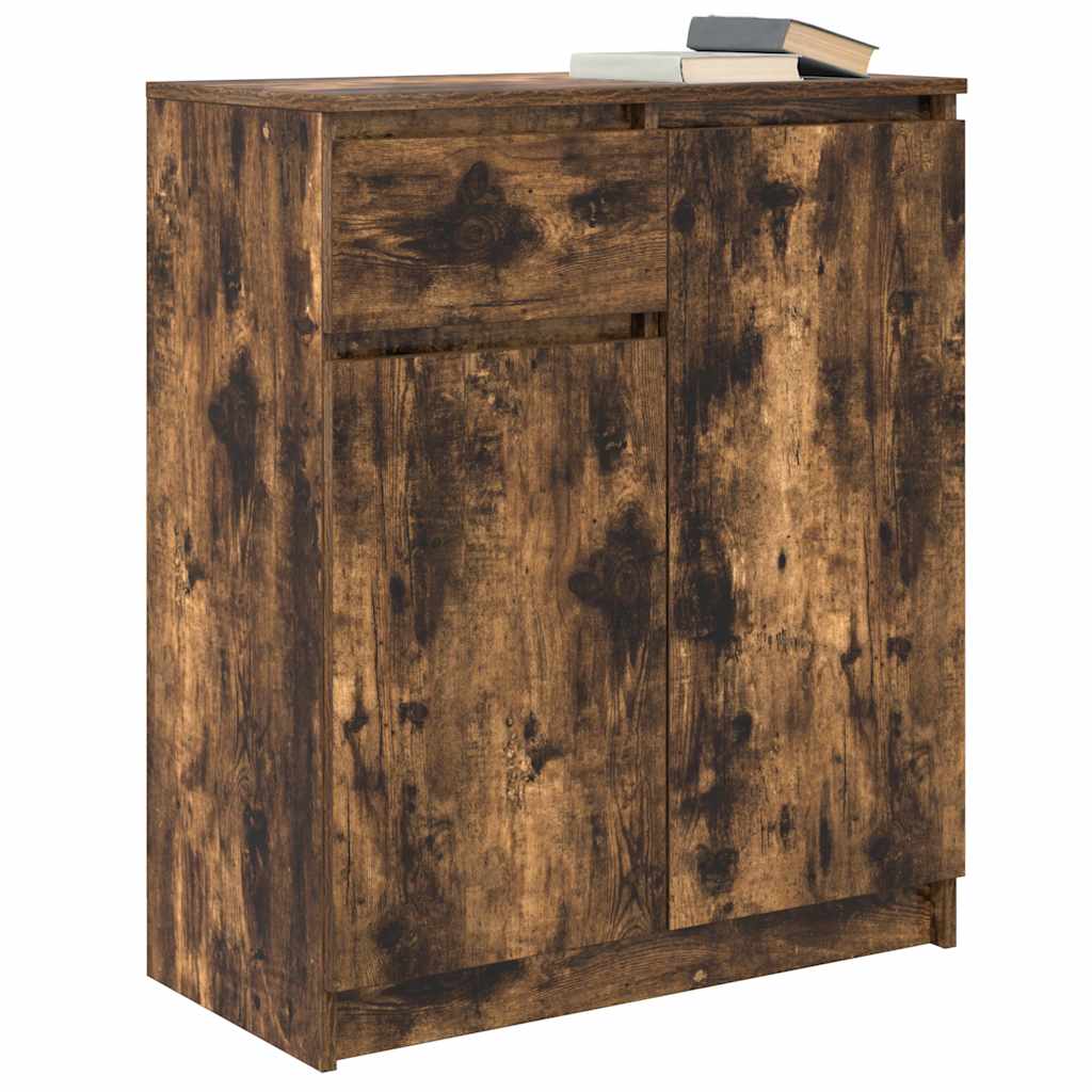 vidaXL Komoda z szufladą Dąb wędzony 71x35x84 cm Drewno klejone