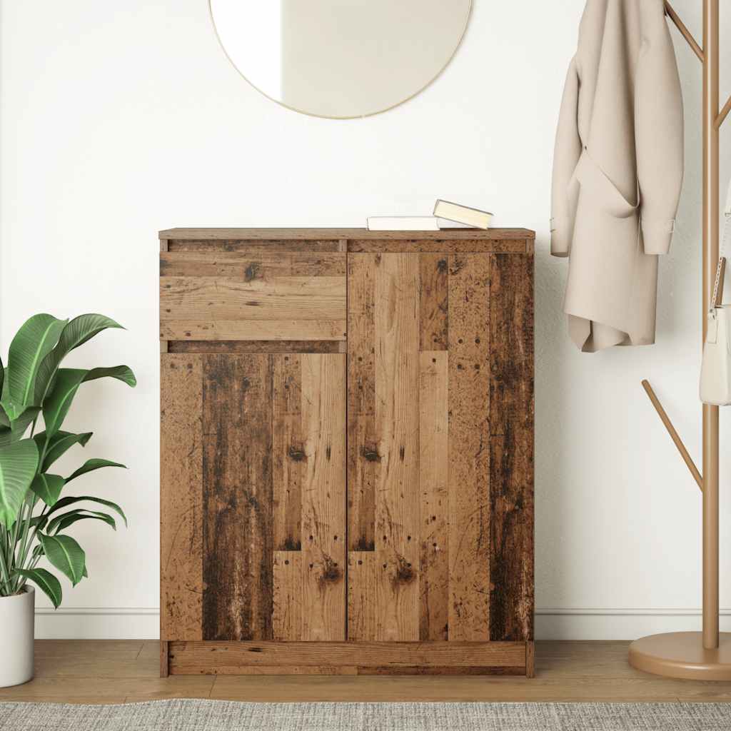 vidaXL Komoda z szufladą Stare drewno 71x35x84 cm Drewno klejone