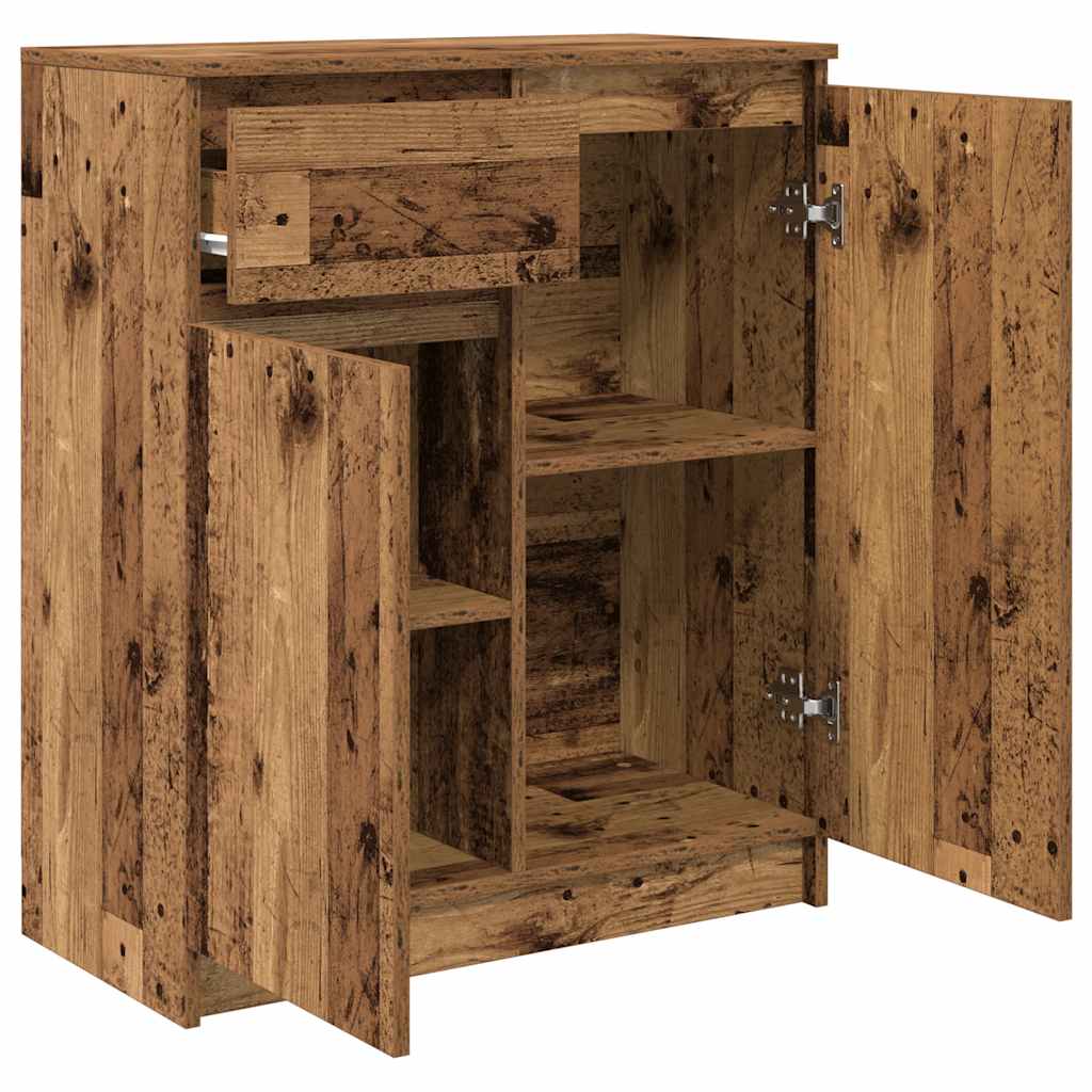 vidaXL Komoda z szufladą Stare drewno 71x35x84 cm Drewno klejone