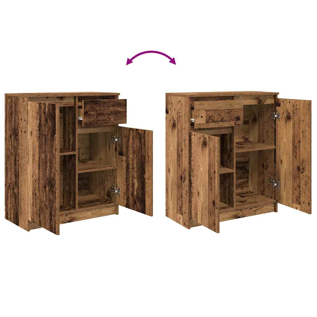 vidaXL Komoda z szufladą Stare drewno 71x35x84 cm Drewno klejone