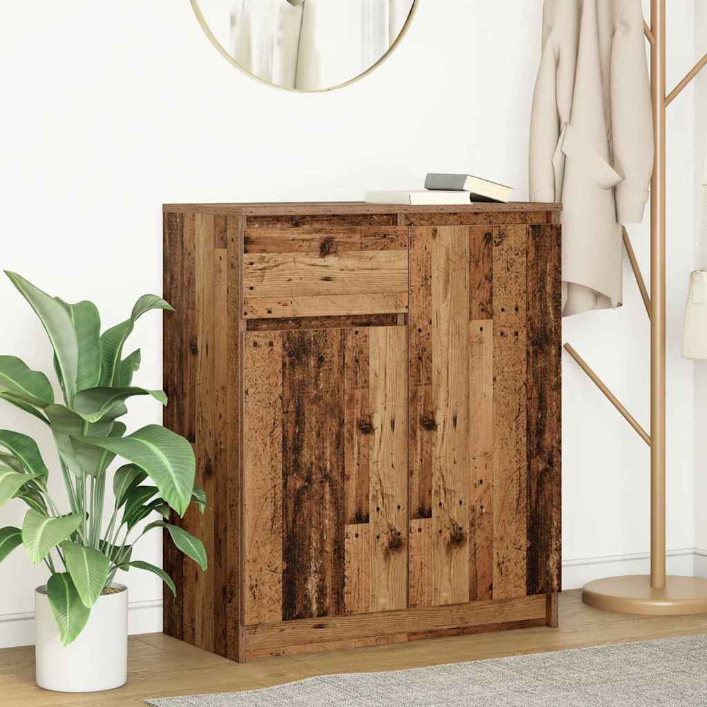 vidaXL Komoda z szufladą Stare drewno 71x35x84 cm Drewno klejone