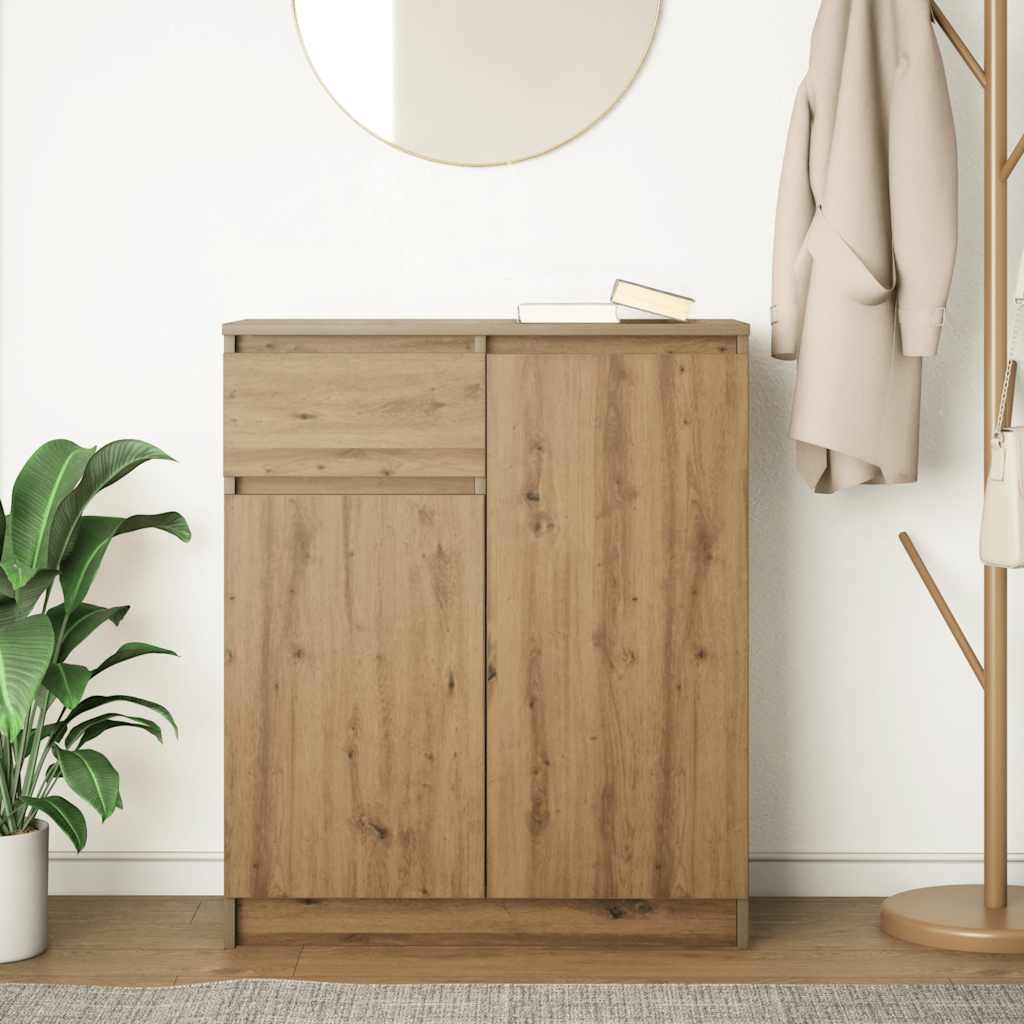vidaXL Komoda z szufladą Artisan Oak 71x35x84 cm Drewno klejone