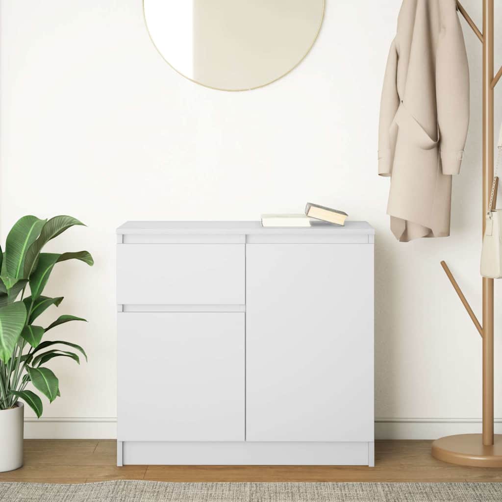 vidaXL Komoda z szufladą Biała 71x35x65 cm Drewno klejone