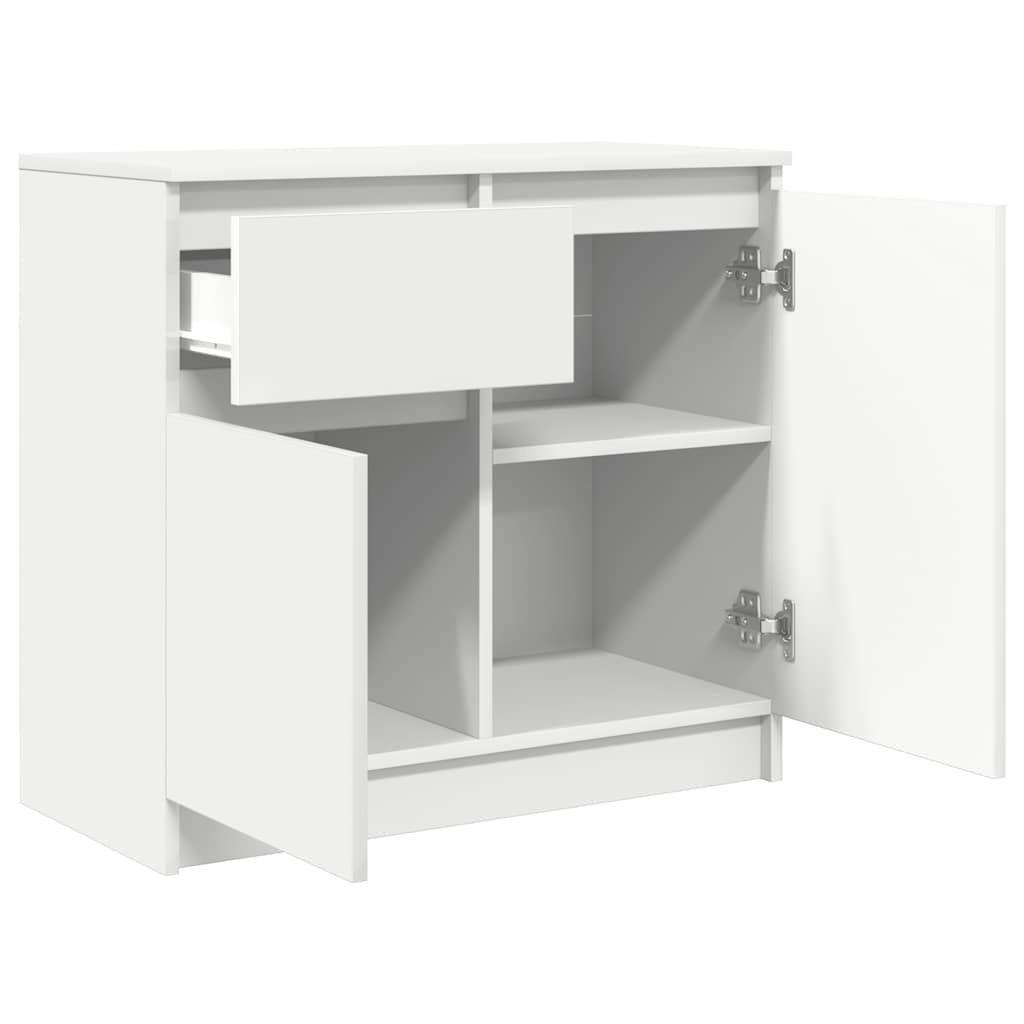 vidaXL Komoda z szufladą Biała 71x35x65 cm Drewno klejone