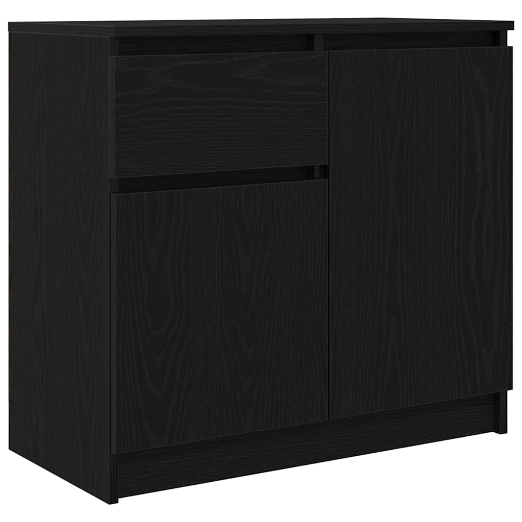 vidaXL Komoda z szufladą Czarny dąb 71x35x65 cm Drewno klejone