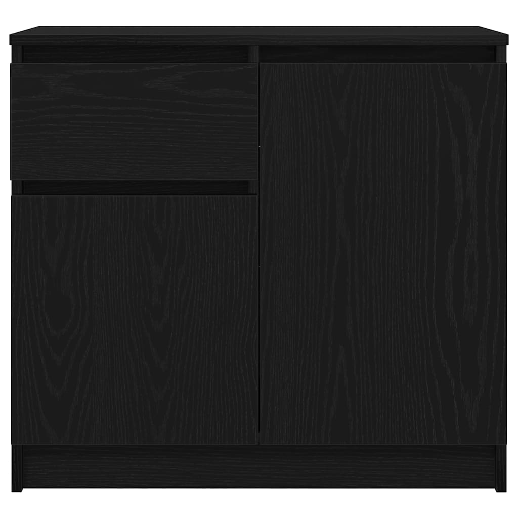 vidaXL Komoda z szufladą Czarny dąb 71x35x65 cm Drewno klejone