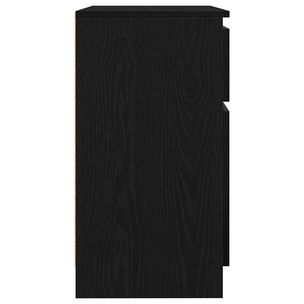 vidaXL Komoda z szufladą Czarny dąb 71x35x65 cm Drewno klejone