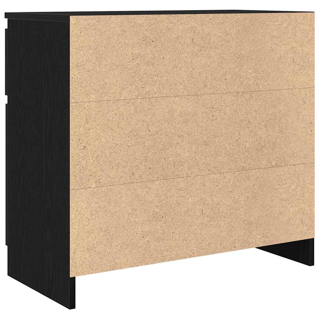 vidaXL Komoda z szufladą Czarny dąb 71x35x65 cm Drewno klejone