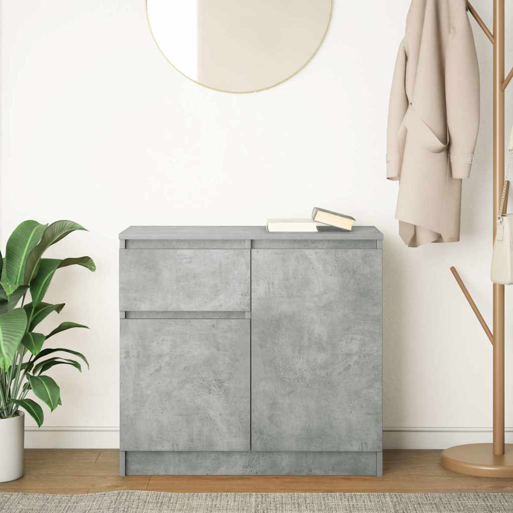 vidaXL Komoda z szufladą Betonowa szarość 71x35x65 cm Drewno klejone