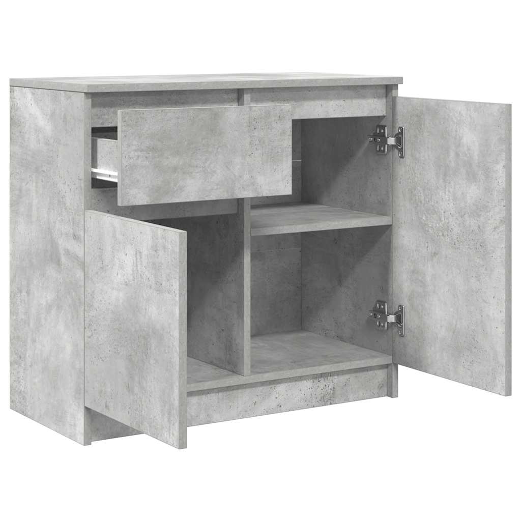 vidaXL Komoda z szufladą Betonowa szarość 71x35x65 cm Drewno klejone