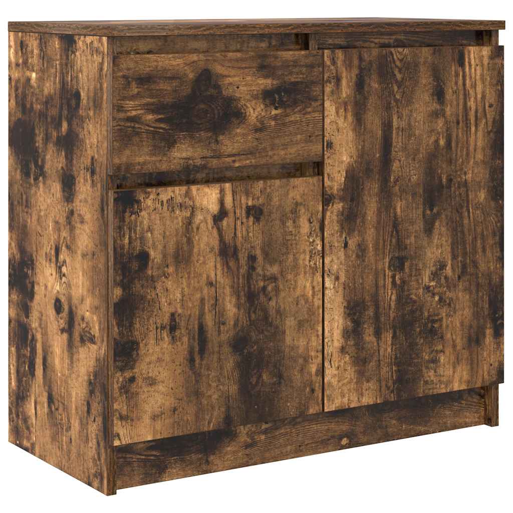 vidaXL Komoda z szufladą Dąb wędzony 71x35x65 cm Drewno klejone