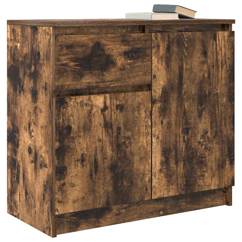 vidaXL Komoda z szufladą Dąb wędzony 71x35x65 cm Drewno klejone