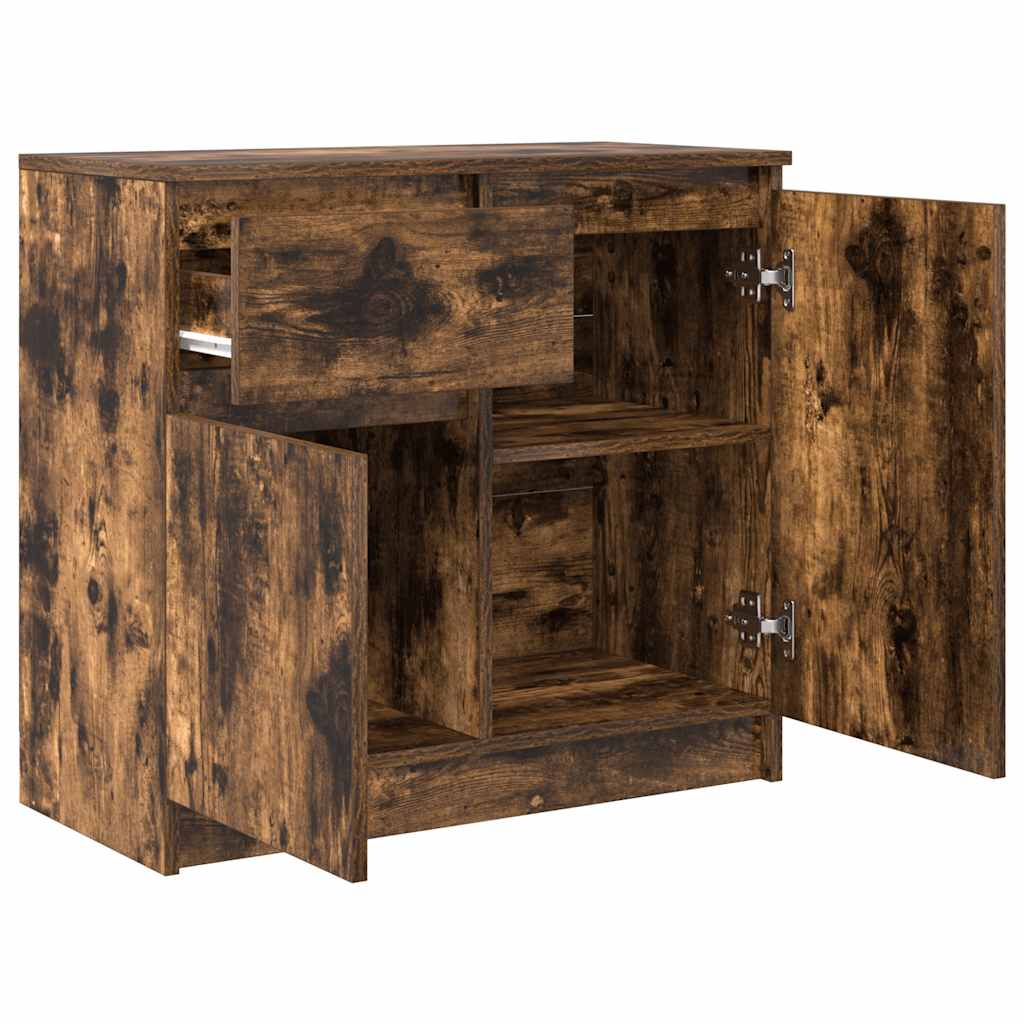 vidaXL Komoda z szufladą Dąb wędzony 71x35x65 cm Drewno klejone
