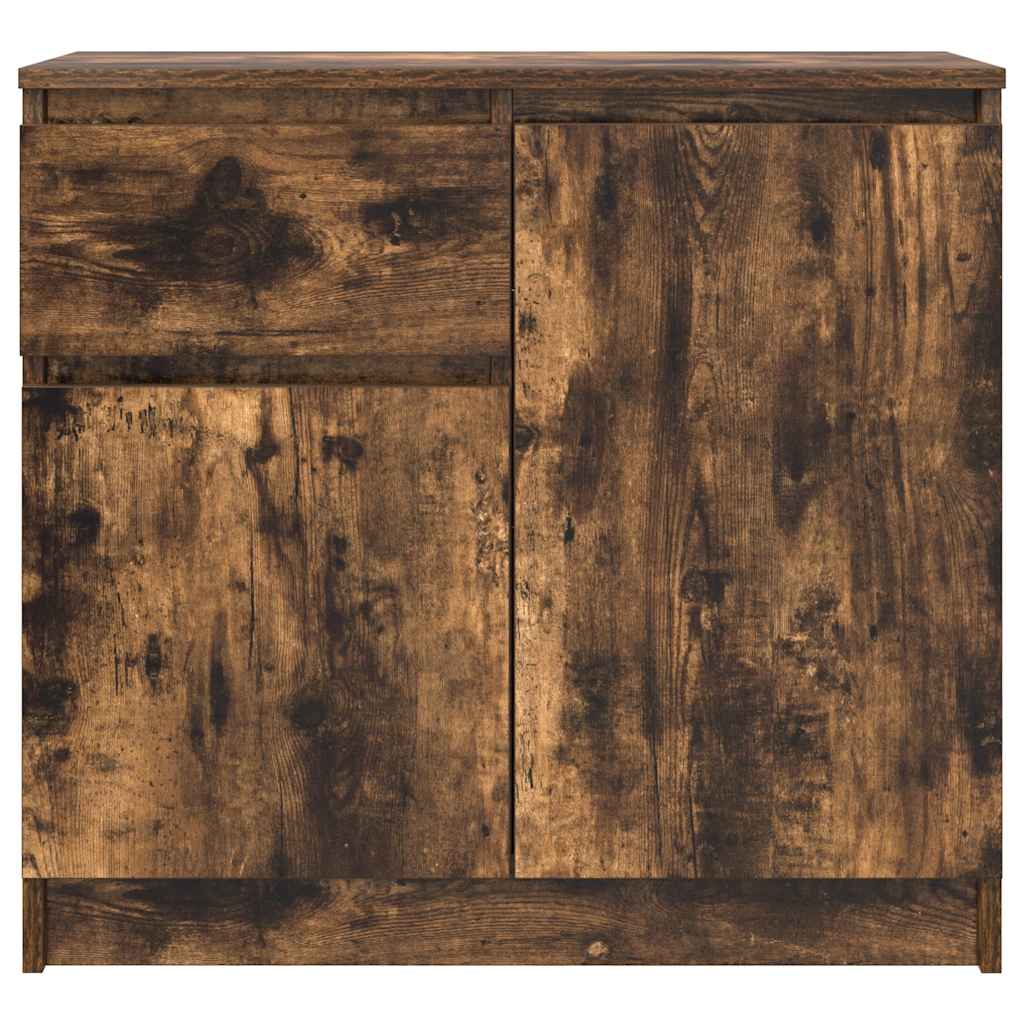 vidaXL Komoda z szufladą Dąb wędzony 71x35x65 cm Drewno klejone