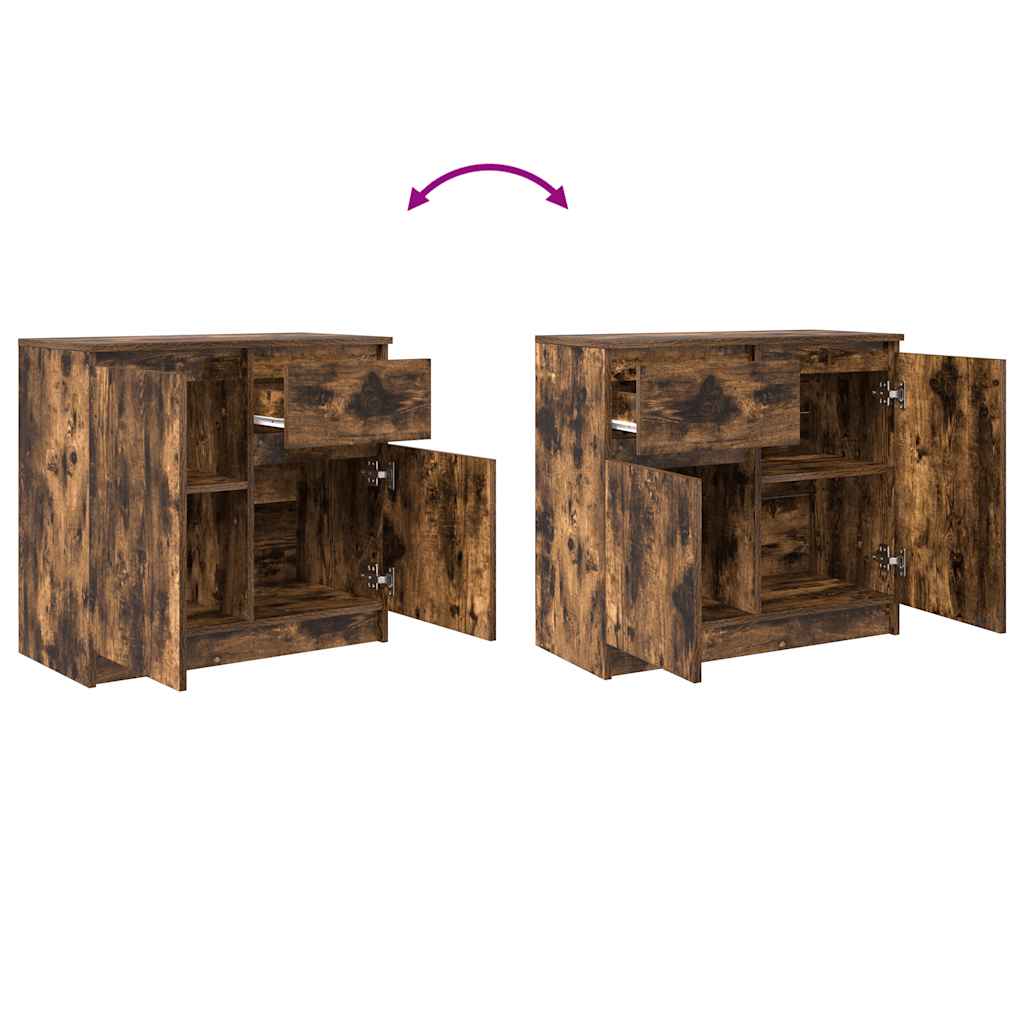 vidaXL Komoda z szufladą Dąb wędzony 71x35x65 cm Drewno klejone