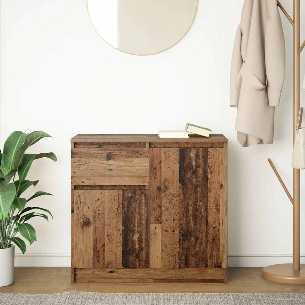 vidaXL Komoda z szufladą Stare drewno 71x35x65 cm Drewno klejone