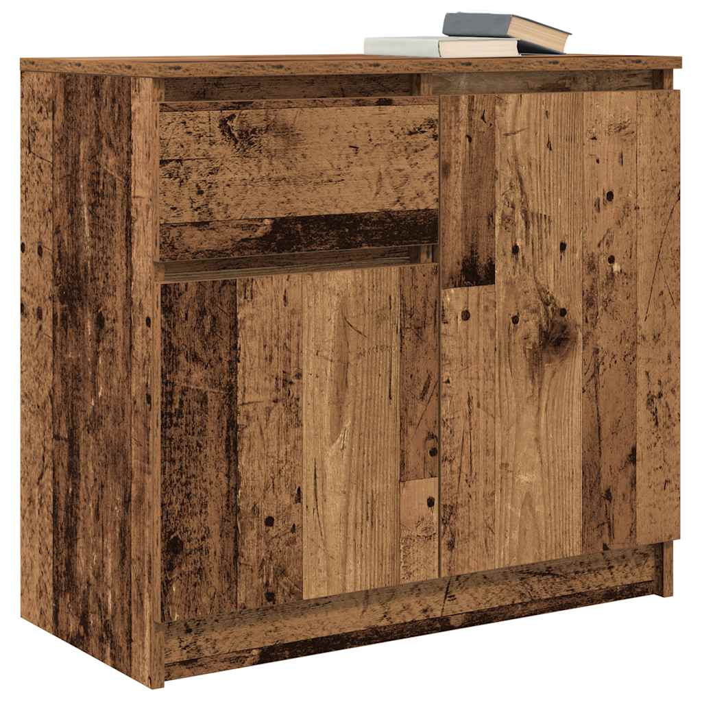 vidaXL Komoda z szufladą Stare drewno 71x35x65 cm Drewno klejone