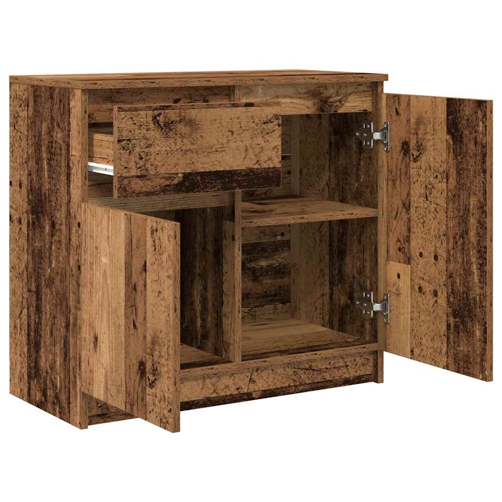 vidaXL Komoda z szufladą Stare drewno 71x35x65 cm Drewno klejone