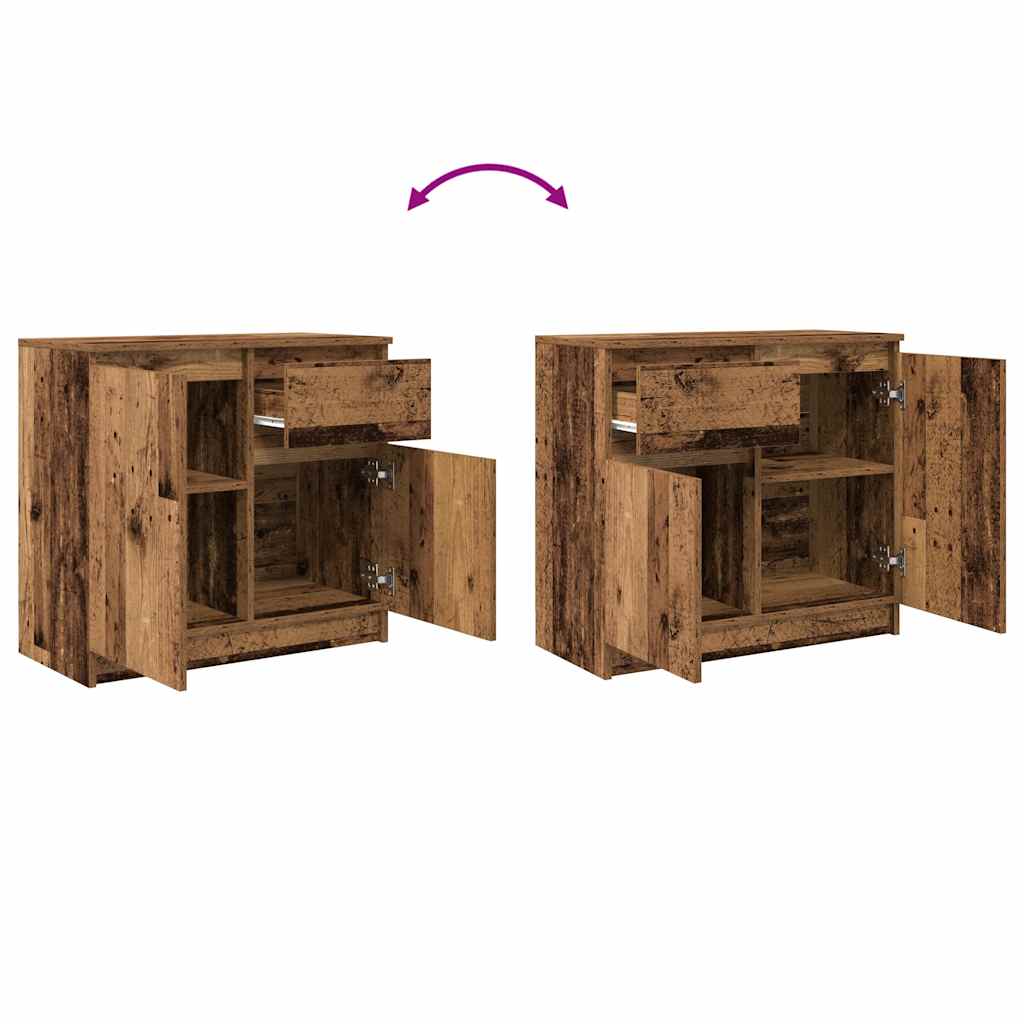 vidaXL Komoda z szufladą Stare drewno 71x35x65 cm Drewno klejone