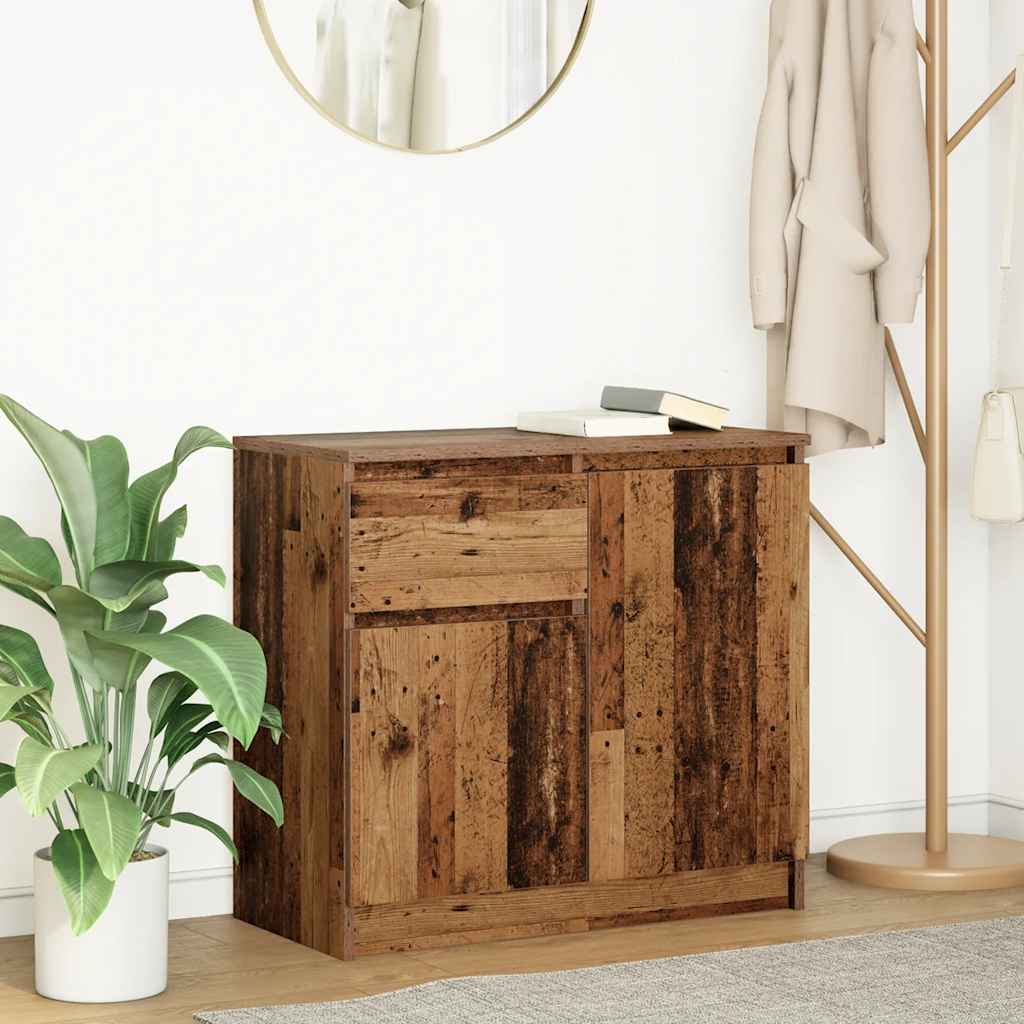 vidaXL Komoda z szufladą Stare drewno 71x35x65 cm Drewno klejone