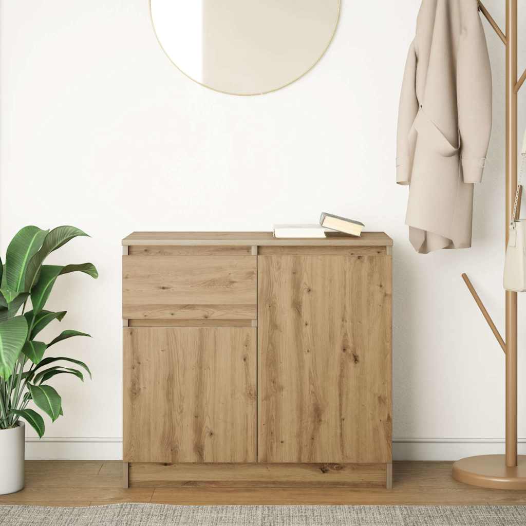 vidaXL Komoda z szufladą Artisan Oak 71x35x65 cm Drewno klejone
