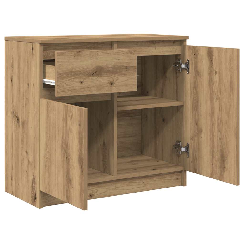 vidaXL Komoda z szufladą Artisan Oak 71x35x65 cm Drewno klejone