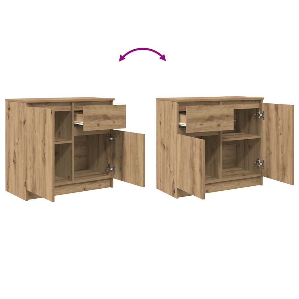 vidaXL Komoda z szufladą Artisan Oak 71x35x65 cm Drewno klejone