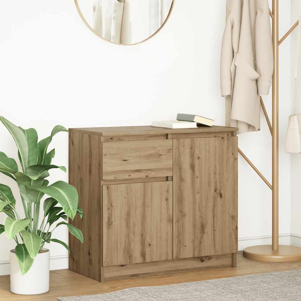 vidaXL Komoda z szufladą Artisan Oak 71x35x65 cm Drewno klejone