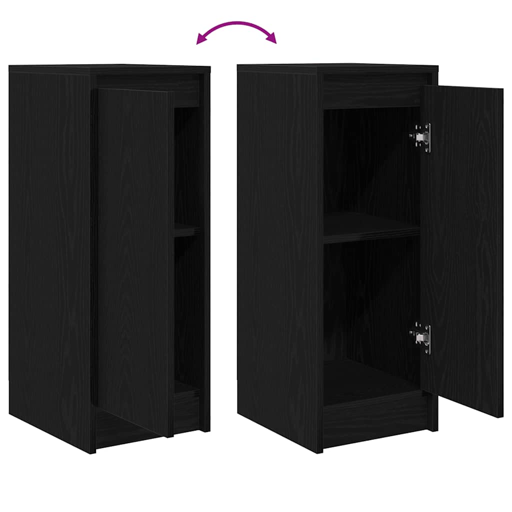 vidaXL Komoda Czarny Dąb 29,5x34x76 cm Drewno klejone