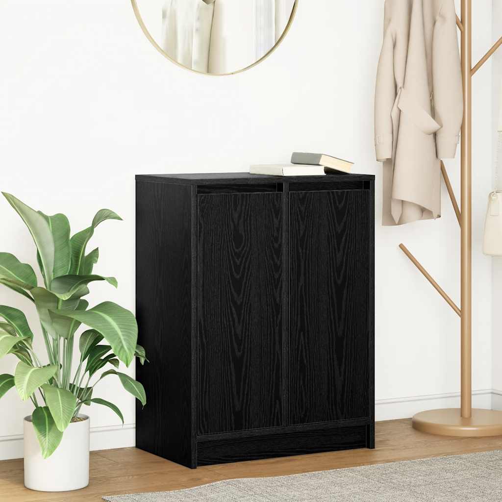 vidaXL Komoda Czarny Dąb 57x34x76 cm Drewno klejone
