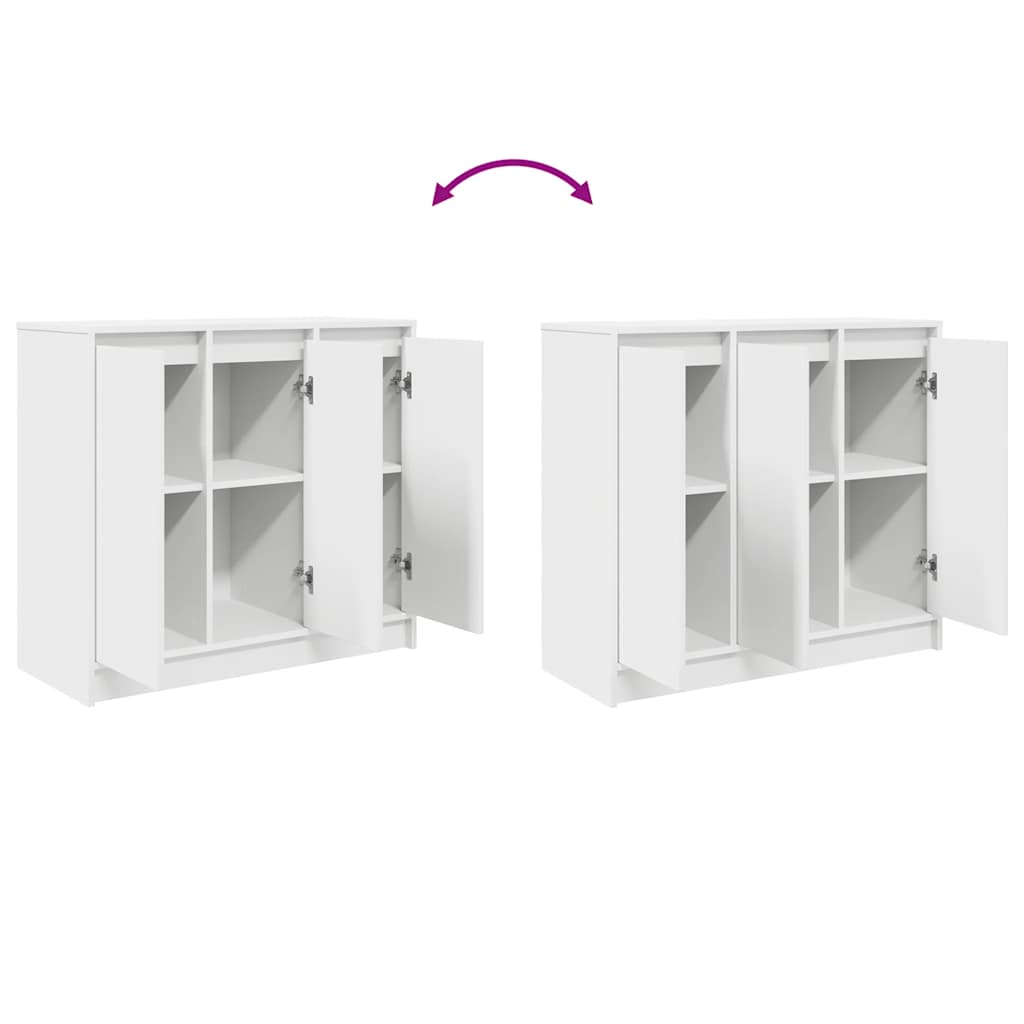 vidaXL Komoda Biała 85x34x76 cm Drewno klejone