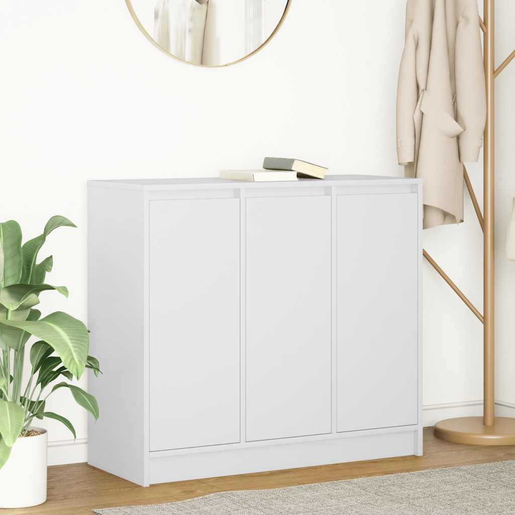 vidaXL Komoda Biała 85x34x76 cm Drewno klejone