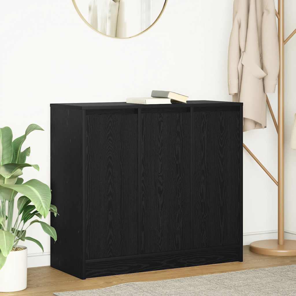 vidaXL Komoda Czarny Dąb 85x34x76 cm Drewno klejone