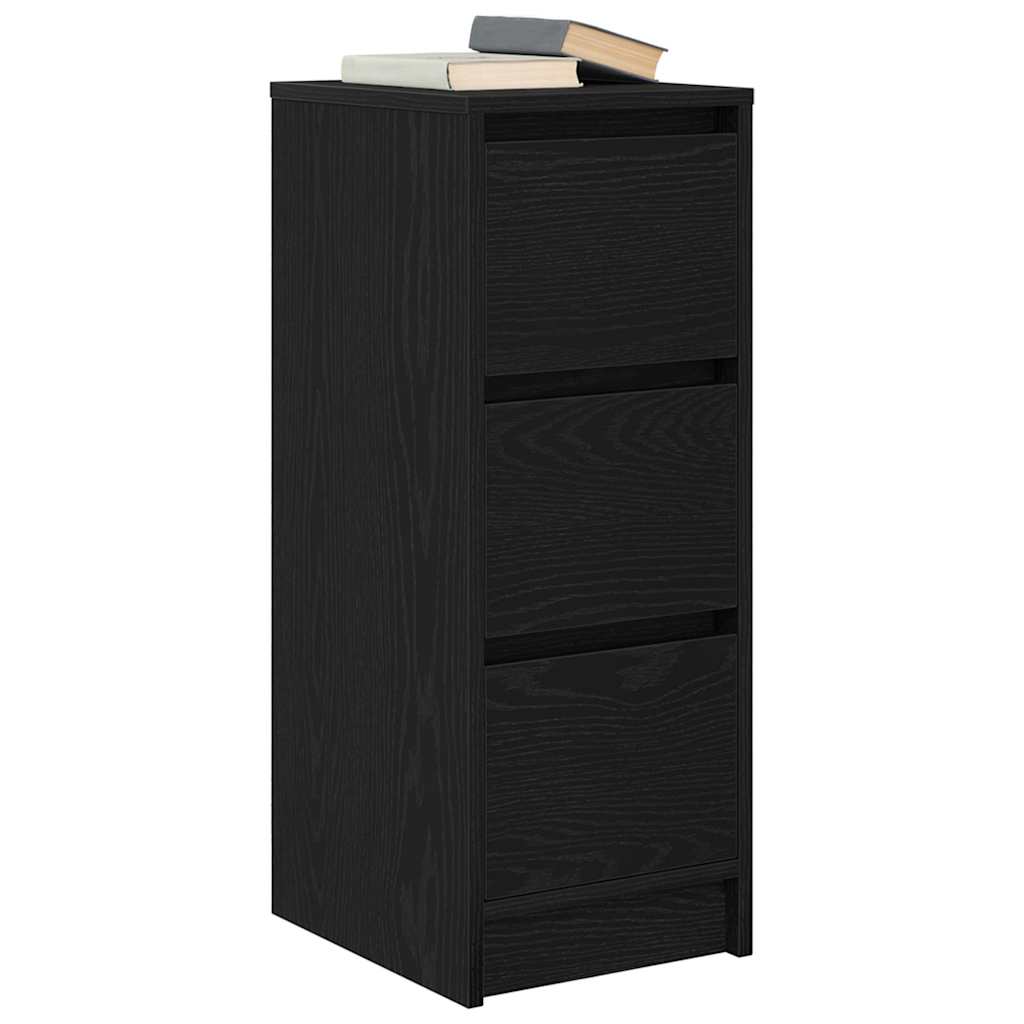 vidaXL Komoda Czarny Dąb 29,5x34x76 cm Drewno klejone