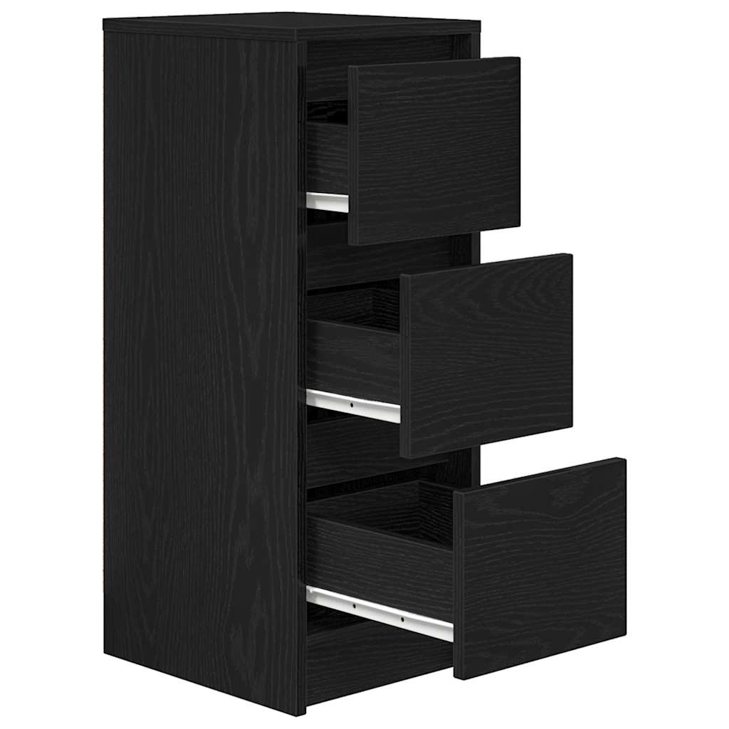 vidaXL Komoda Czarny Dąb 29,5x34x76 cm Drewno klejone