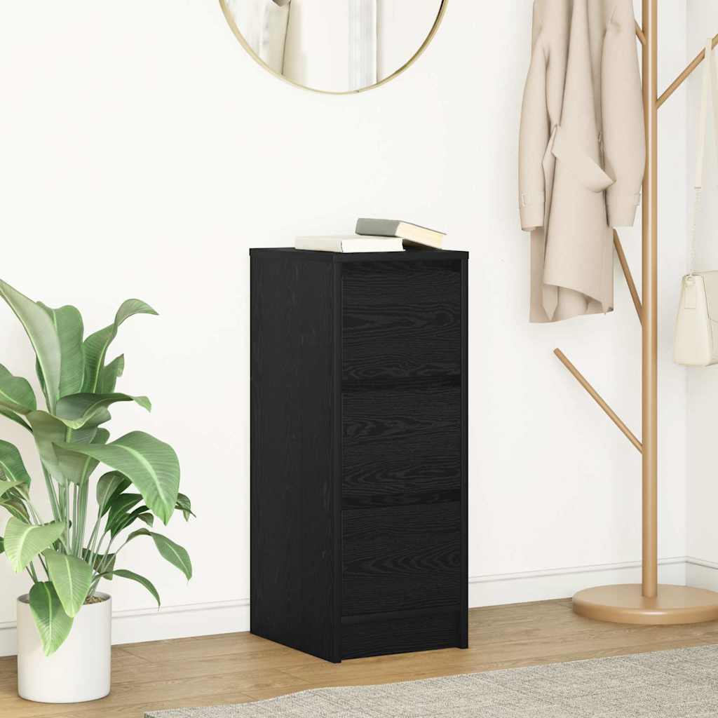 vidaXL Komoda Czarny Dąb 29,5x34x76 cm Drewno klejone