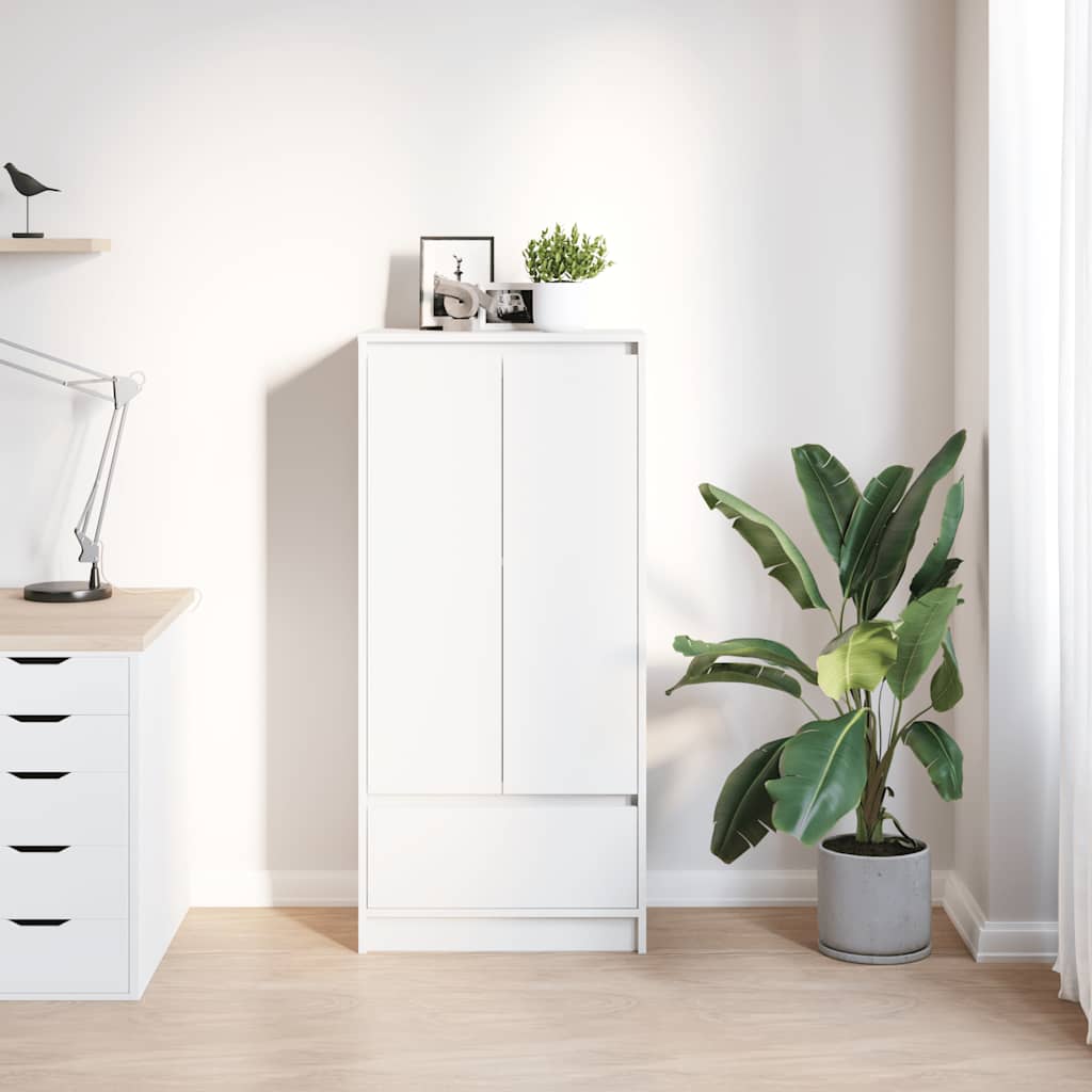 vidaXL Szafka z szufladą Biała 55,5x34x119,5 cm Drewno klejone