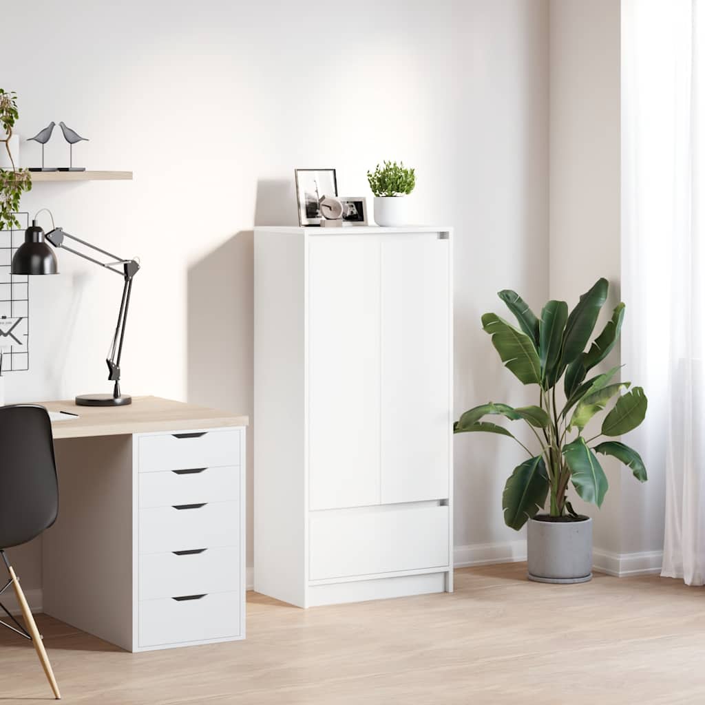 vidaXL Szafka z szufladą Biała 55,5x34x119,5 cm Drewno klejone