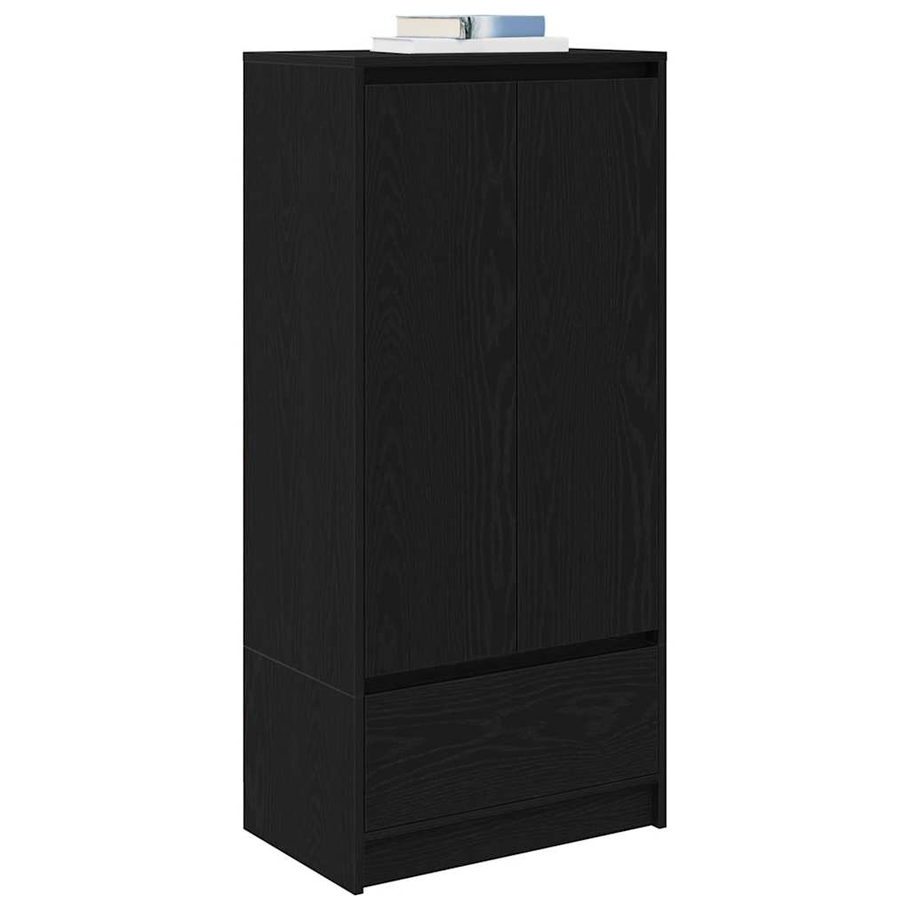 vidaXL Szafka z szufladą Czarny dąb 55,5x34x119,5 cm Drewno klejone