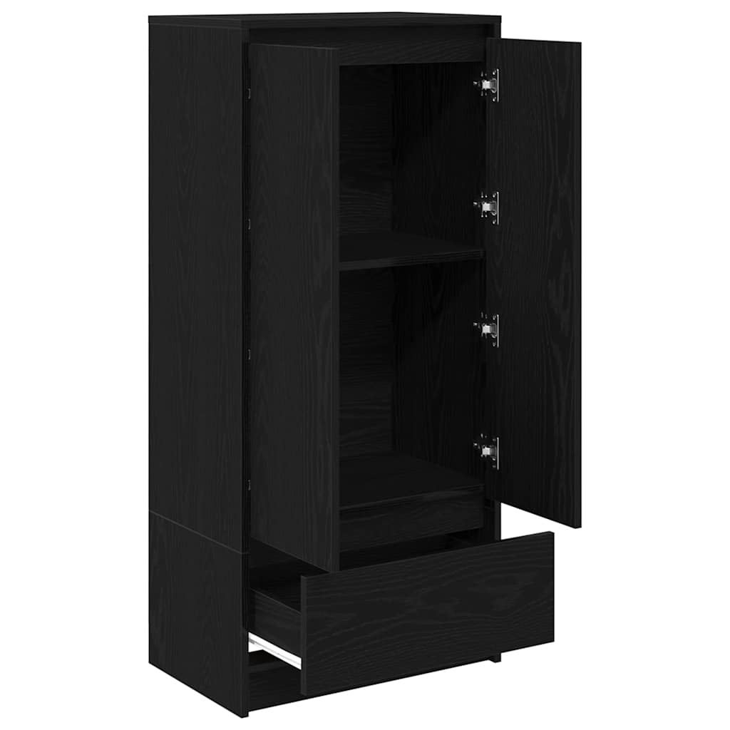 vidaXL Szafka z szufladą Czarny dąb 55,5x34x119,5 cm Drewno klejone