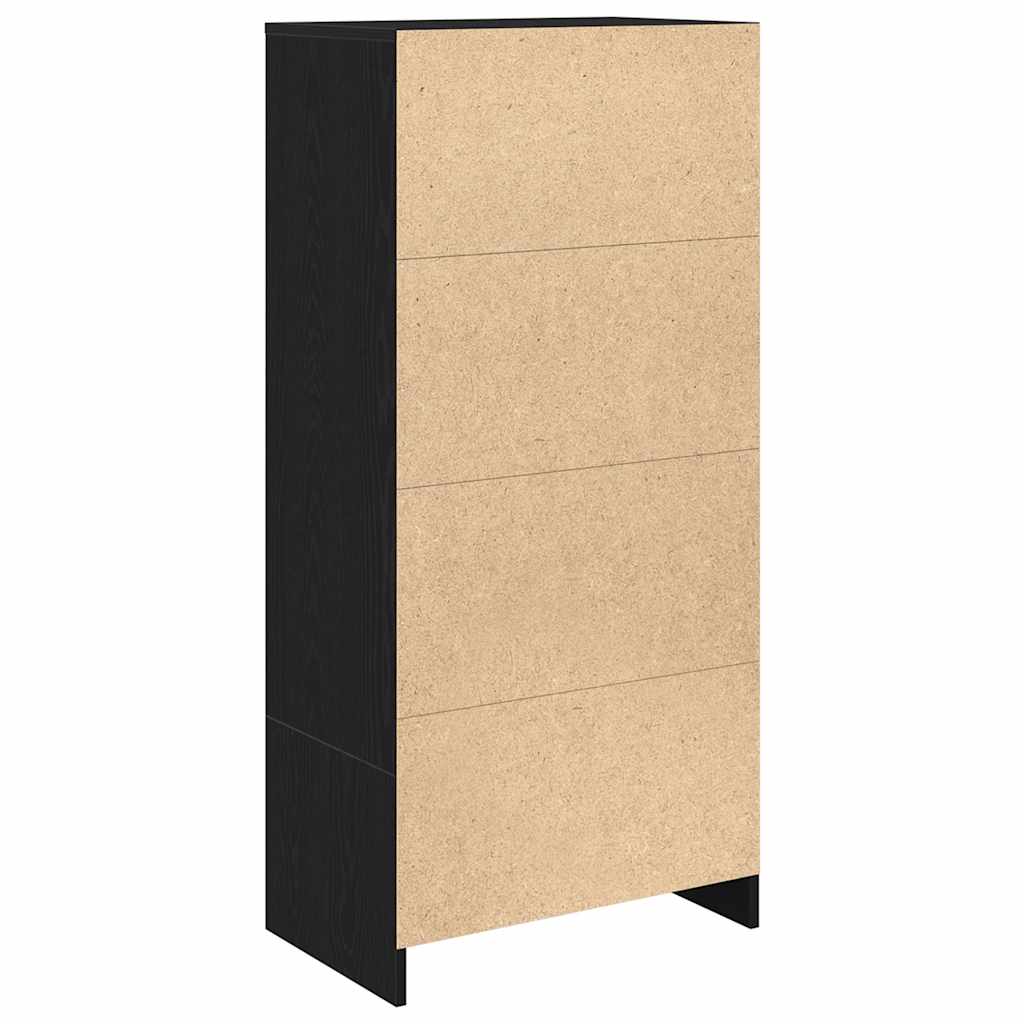 vidaXL Szafka z szufladą Czarny dąb 55,5x34x119,5 cm Drewno klejone