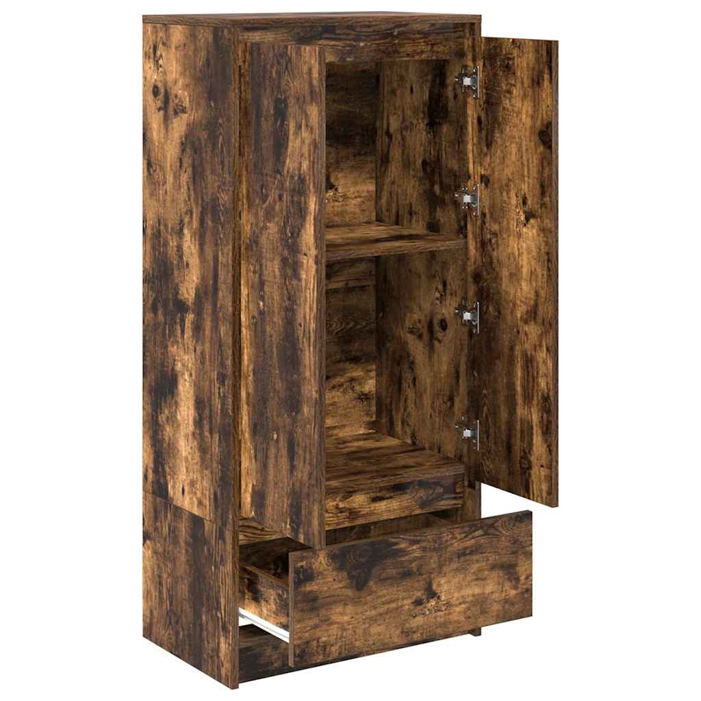 vidaXL Szafka z szufladą Dąb wędzony 55,5x34x119,5 cm Drewno klejone