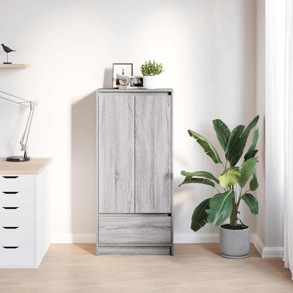vidaXL Szafka z szufladą Szara Sonoma 55,5x34x119,5 cm Drewno klejone