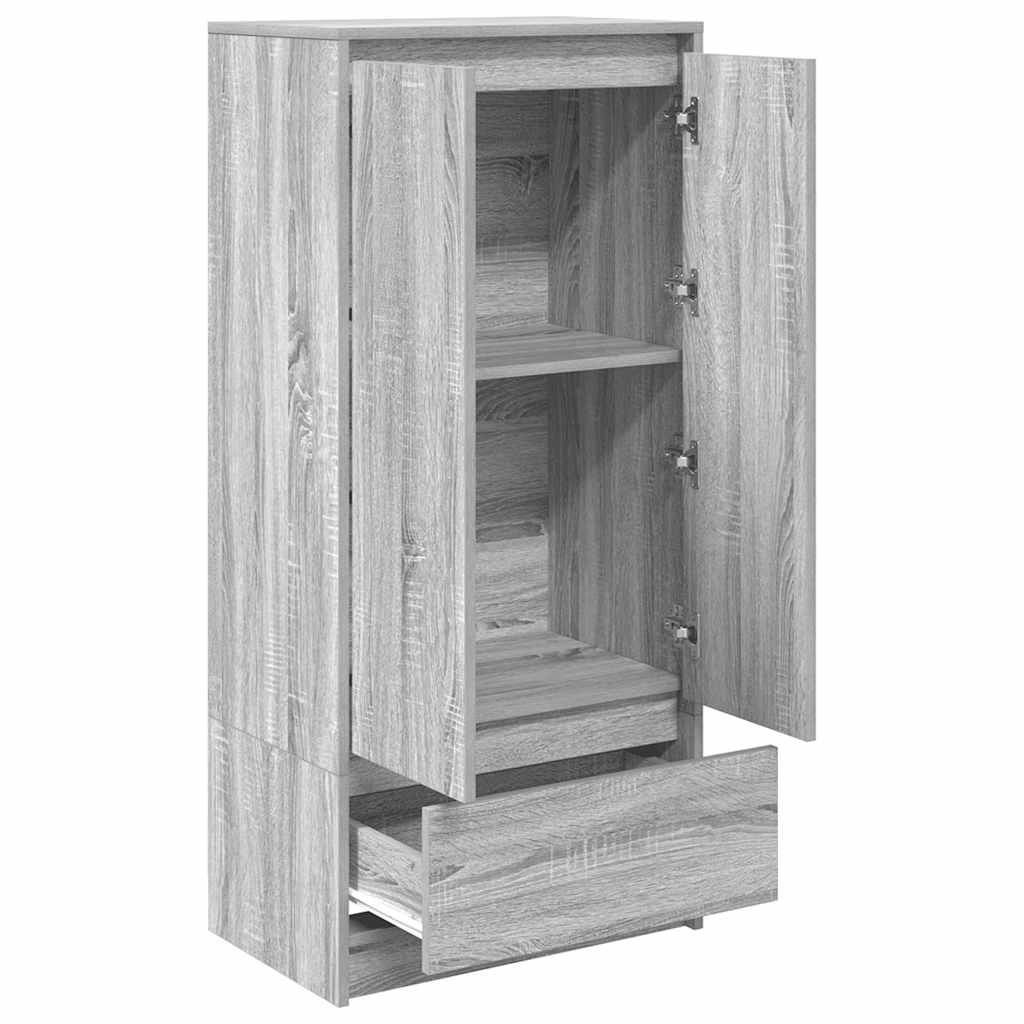vidaXL Szafka z szufladą Szara Sonoma 55,5x34x119,5 cm Drewno klejone