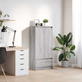 vidaXL Szafka z szufladą Szara Sonoma 55,5x34x119,5 cm Drewno klejone