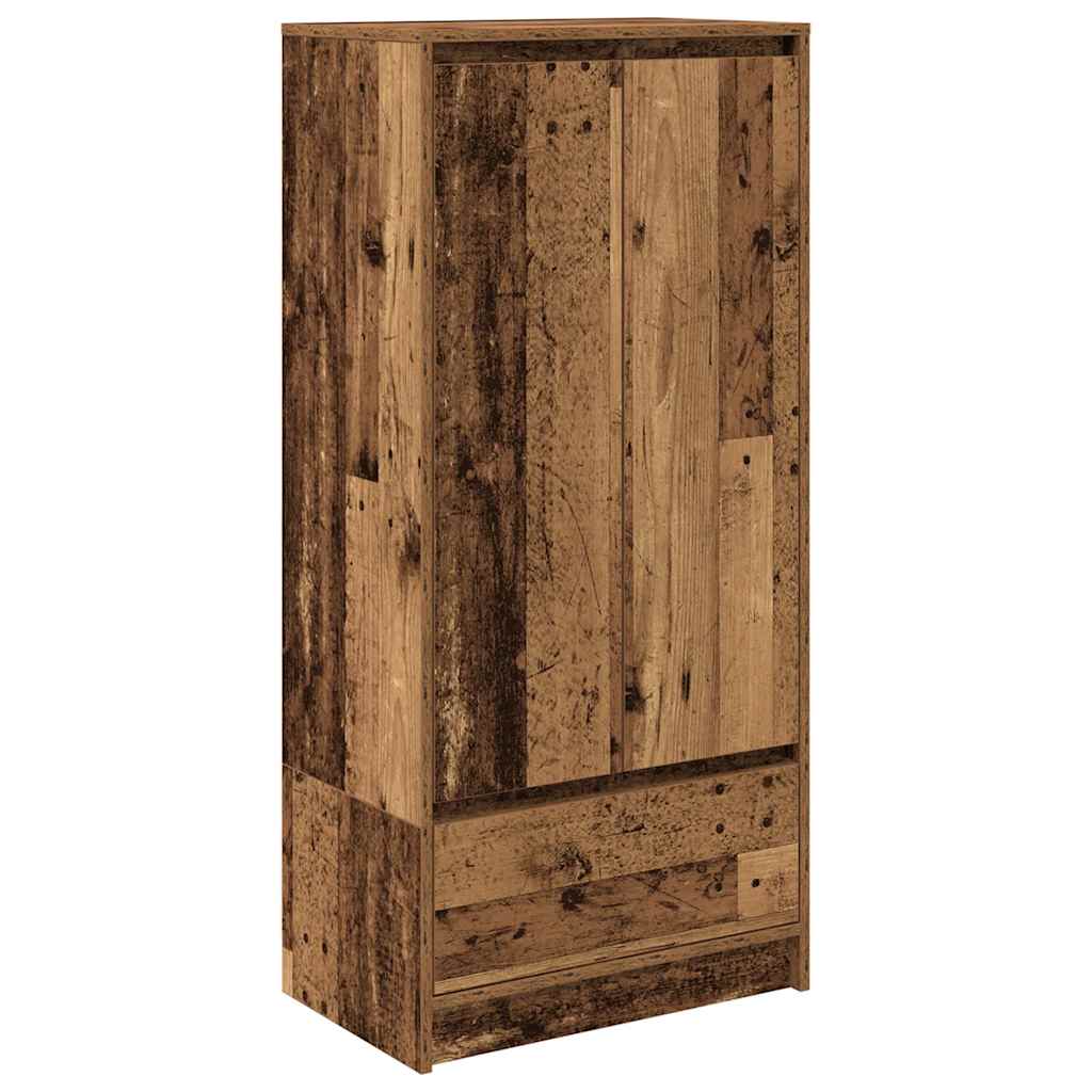 vidaXL Szafka z szufladą Stare drewno 55,5x34x119,5 cm Drewno klejone