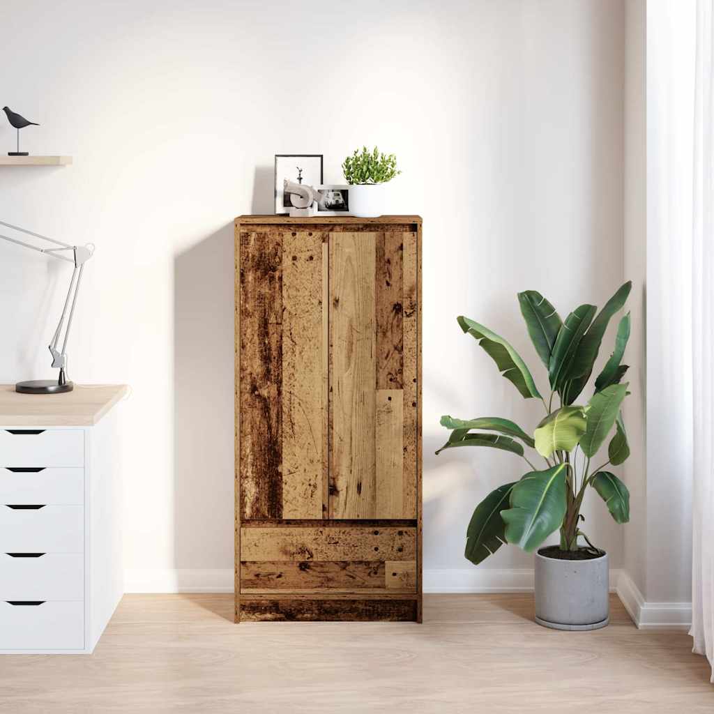 vidaXL Szafka z szufladą Stare drewno 55,5x34x119,5 cm Drewno klejone
