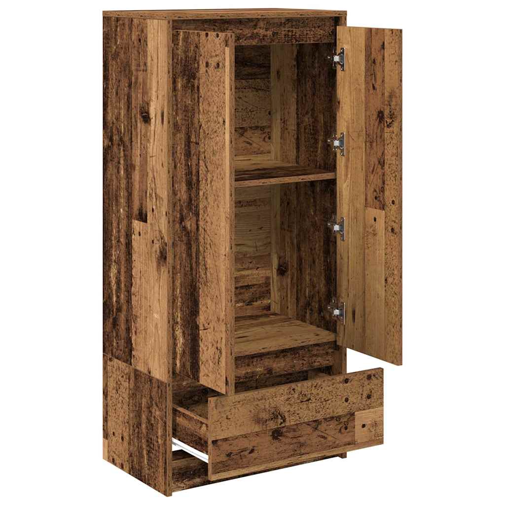 vidaXL Szafka z szufladą Stare drewno 55,5x34x119,5 cm Drewno klejone