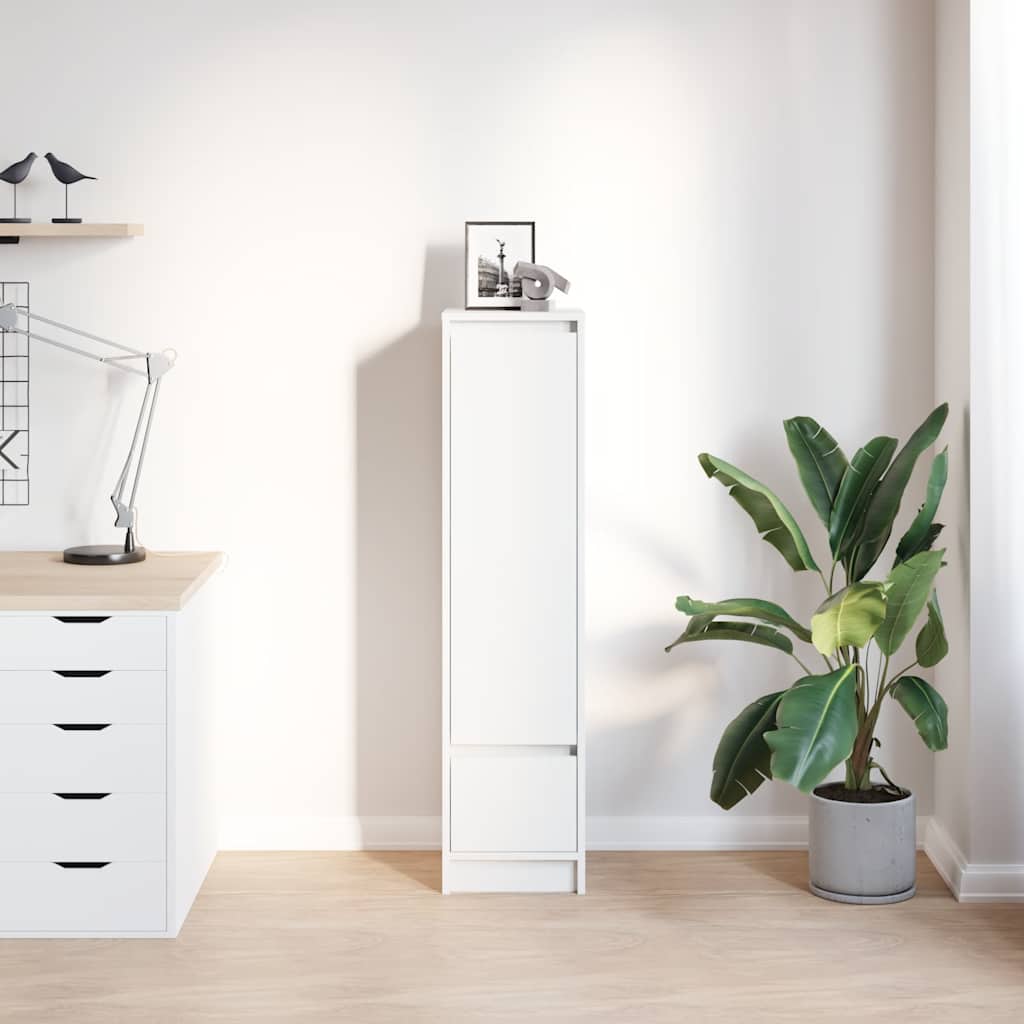 vidaXL Komoda biała 29,5x34x119,5 cm Drewno klejone