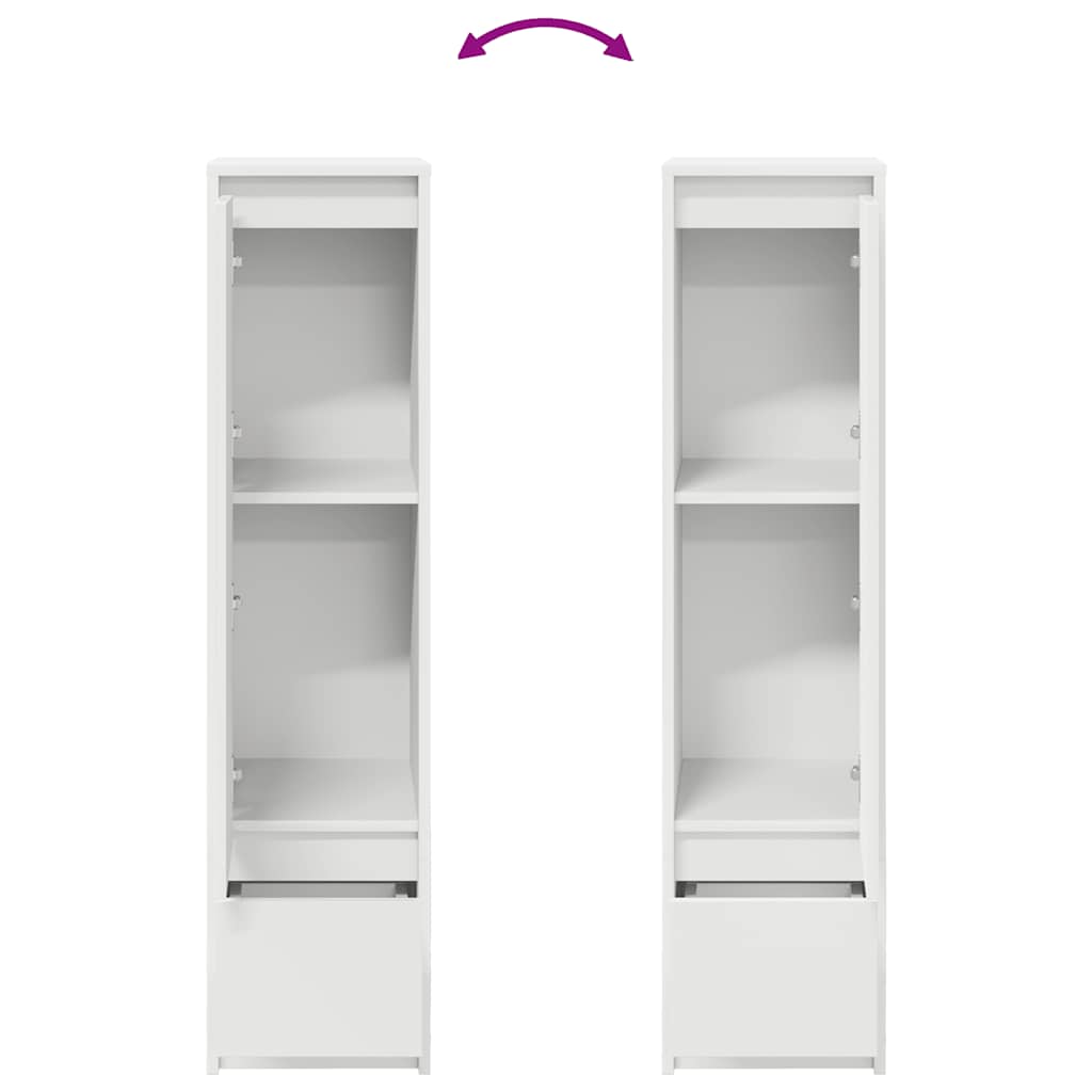 vidaXL Komoda biała 29,5x34x119,5 cm Drewno klejone